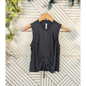 Lululemon Women's Cinch Me Up Front Tank Faded Black Cotton Athletic Size 2